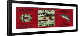 Canoe Salmon Can Label - San Francisco, CA-Lantern Press-Framed Premium Giclee Print