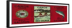 Canoe Salmon Can Label - San Francisco, CA-Lantern Press-Framed Premium Giclee Print