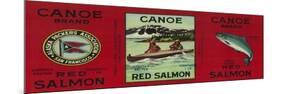 Canoe Salmon Can Label - San Francisco, CA-Lantern Press-Mounted Premium Giclee Print