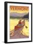 Canoe Scene - Vermont-Lantern Press-Framed Art Print