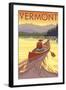 Canoe Scene - Vermont-Lantern Press-Framed Art Print