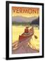 Canoe Scene - Vermont-Lantern Press-Framed Art Print