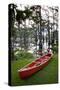 Canoe, Texas's Largest Natural Lake at Sunrise, Caddo Lake, Texas, USA-Larry Ditto-Stretched Canvas