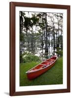 Canoe, Texas's Largest Natural Lake at Sunrise, Caddo Lake, Texas, USA-Larry Ditto-Framed Photographic Print