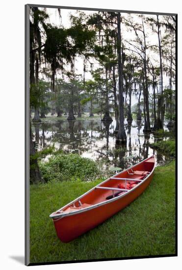 Canoe, Texas's Largest Natural Lake at Sunrise, Caddo Lake, Texas, USA-Larry Ditto-Mounted Photographic Print