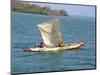 Canoe with Sail, River Gambia, the Gambia, West Africa, Africa-J Lightfoot-Mounted Photographic Print