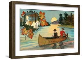 Canoeing and Camping-null-Framed Art Print