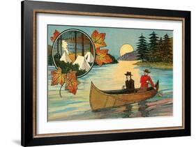 Canoeing and Camping-null-Framed Art Print