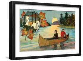 Canoeing and Camping-null-Framed Art Print