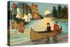 Canoeing and Camping-null-Stretched Canvas