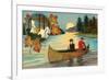 Canoeing and Camping-null-Framed Art Print