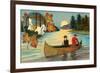 Canoeing and Camping-null-Framed Art Print