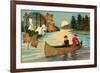 Canoeing and Camping-null-Framed Art Print