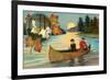 Canoeing and Camping-null-Framed Art Print