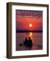 Canoeing at Sun Rise on the Zambezi River-John Warburton-lee-Framed Photographic Print