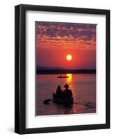 Canoeing at Sun Rise on the Zambezi River-John Warburton-lee-Framed Photographic Print