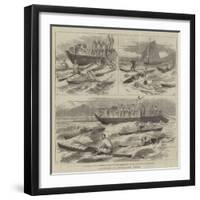 Canoeing at Yokohama, Japan-null-Framed Giclee Print