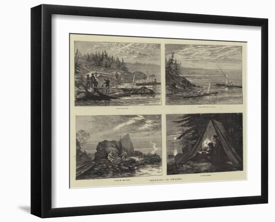 Canoeing in Sweden-null-Framed Giclee Print