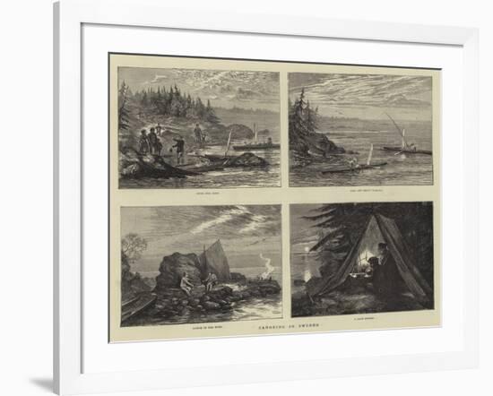 Canoeing in Sweden-null-Framed Giclee Print