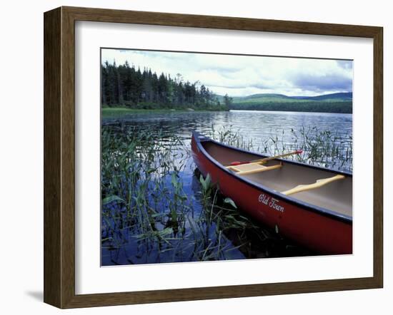 Canoeing on Lake Tarleton, White Mountain National Forest, New Hampshire, USA-Jerry & Marcy Monkman-Framed Premium Photographic Print