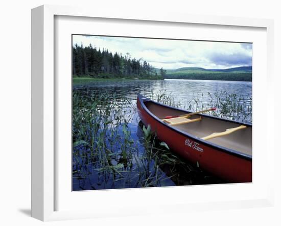 Canoeing on Lake Tarleton, White Mountain National Forest, New Hampshire, USA-Jerry & Marcy Monkman-Framed Premium Photographic Print
