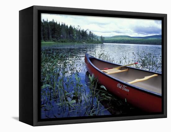 Canoeing on Lake Tarleton, White Mountain National Forest, New Hampshire, USA-Jerry & Marcy Monkman-Framed Stretched Canvas