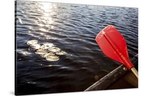 Canoeing on Little Berry Pond in Maine's Northern Forest-Jerry & Marcy Monkman-Stretched Canvas