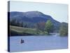 Canoeing on Little Long Pond, Parkman Mountain Spring, Maine, USA-Jerry & Marcy Monkman-Stretched Canvas