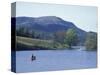Canoeing on Little Long Pond, Parkman Mountain Spring, Maine, USA-Jerry & Marcy Monkman-Stretched Canvas