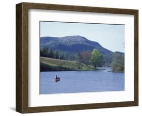 Canoeing on Little Long Pond, Parkman Mountain Spring, Maine, USA-Jerry & Marcy Monkman-Framed Photographic Print