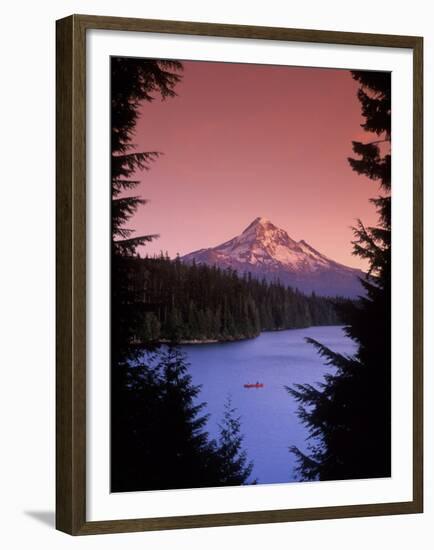 Canoeing on Lost Lake in the Mt Hood National Forest, Oregon, USA-Janis Miglavs-Framed Premium Photographic Print