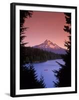 Canoeing on Lost Lake in the Mt Hood National Forest, Oregon, USA-Janis Miglavs-Framed Premium Photographic Print