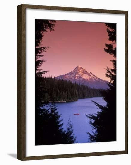 Canoeing on Lost Lake in the Mt Hood National Forest, Oregon, USA-Janis Miglavs-Framed Premium Photographic Print