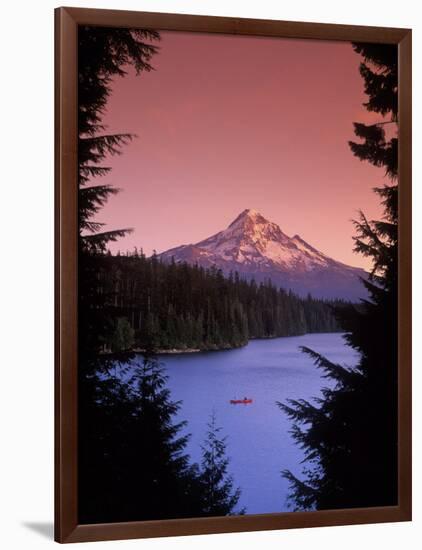 Canoeing on Lost Lake in the Mt Hood National Forest, Oregon, USA-Janis Miglavs-Framed Photographic Print