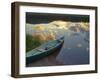 Canoeing on Rainy Lake at Sunset in the Lolo National Forest, Montana, Usa-Chuck Haney-Framed Photographic Print