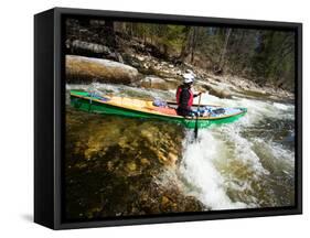 Canoeing the Ashuelot River in Surry, New Hampshire, USA-Jerry & Marcy Monkman-Framed Stretched Canvas