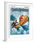 "Canoeing Through Rapids," Country Gentleman Cover, March 1, 1930-Frank Schoonover-Framed Giclee Print