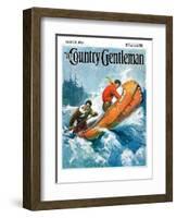 "Canoeing Through Rapids," Country Gentleman Cover, March 1, 1930-Frank Schoonover-Framed Giclee Print