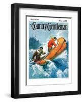 "Canoeing Through Rapids," Country Gentleman Cover, March 1, 1930-Frank Schoonover-Framed Giclee Print
