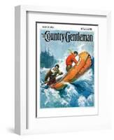 "Canoeing Through Rapids," Country Gentleman Cover, March 1, 1930-Frank Schoonover-Framed Giclee Print