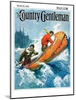 "Canoeing Through Rapids," Country Gentleman Cover, March 1, 1930-Frank Schoonover-Mounted Giclee Print