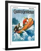 "Canoeing Through Rapids," Country Gentleman Cover, March 1, 1930-Frank Schoonover-Framed Giclee Print