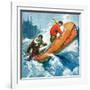 "Canoeing Through Rapids,"March 1, 1930-Frank Schoonover-Framed Giclee Print