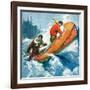 "Canoeing Through Rapids,"March 1, 1930-Frank Schoonover-Framed Giclee Print