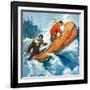 "Canoeing Through Rapids,"March 1, 1930-Frank Schoonover-Framed Giclee Print