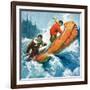 "Canoeing Through Rapids,"March 1, 1930-Frank Schoonover-Framed Giclee Print