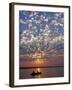 Canoeing under a Mackerel Sky at Dawn on the Zambezi River, Zambia-John Warburton-lee-Framed Photographic Print