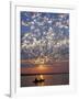 Canoeing under a Mackerel Sky at Dawn on the Zambezi River, Zambia-John Warburton-lee-Framed Photographic Print