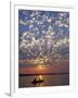 Canoeing under a Mackerel Sky at Dawn on the Zambezi River, Zambia-John Warburton-lee-Framed Photographic Print