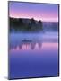 Canoeist on Lake at Sunrise, Algonquin Provincial Park, Ontario, Canada-Nancy Rotenberg-Mounted Premium Photographic Print